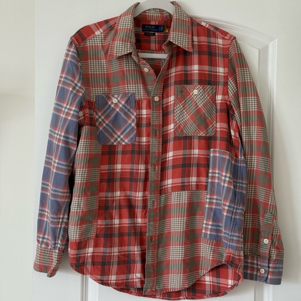 Polo by Ralph Lauren Red and Green Plaid Button-Down Shirt